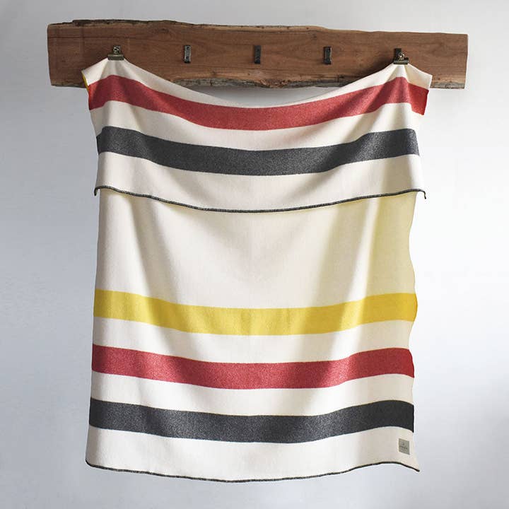 Amana Stripe Wool Throw Blanket 65''x90'' for wholesale by Amana Woolen Mill