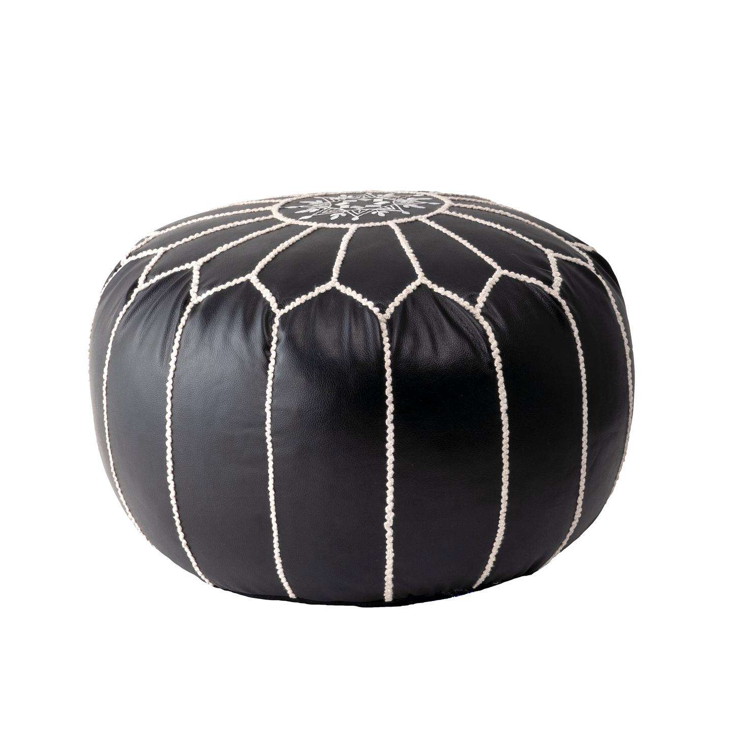 nuLOOM - Wholesale Pouf - Classic Moroccan Faux Leather Filled Ottoman Pouf5