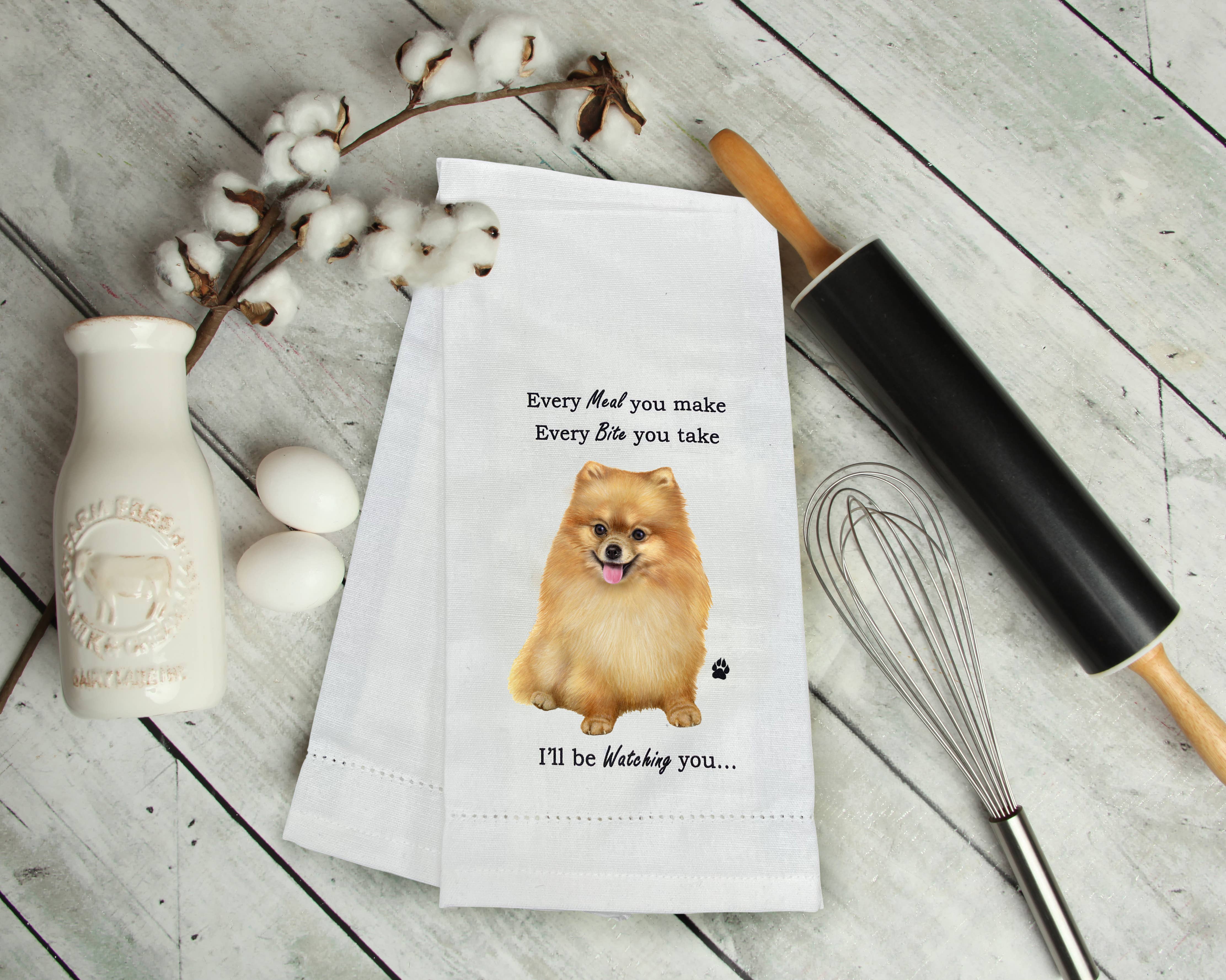 E&S Pets - Wholesale Dishcloth - Pomeranian Kitchen Towel1