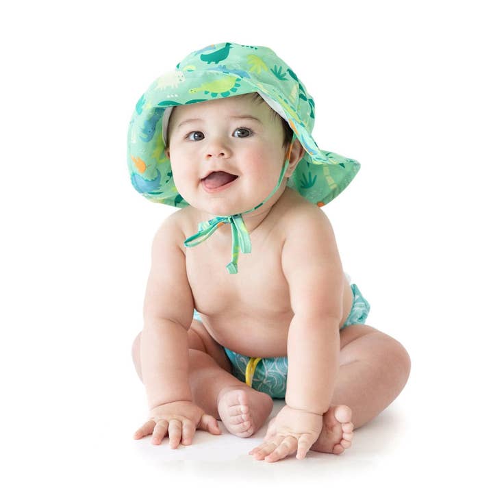 Bumkins - Wholesale Sun Hat - Kids - Sun Hat: Green Dinosaurs