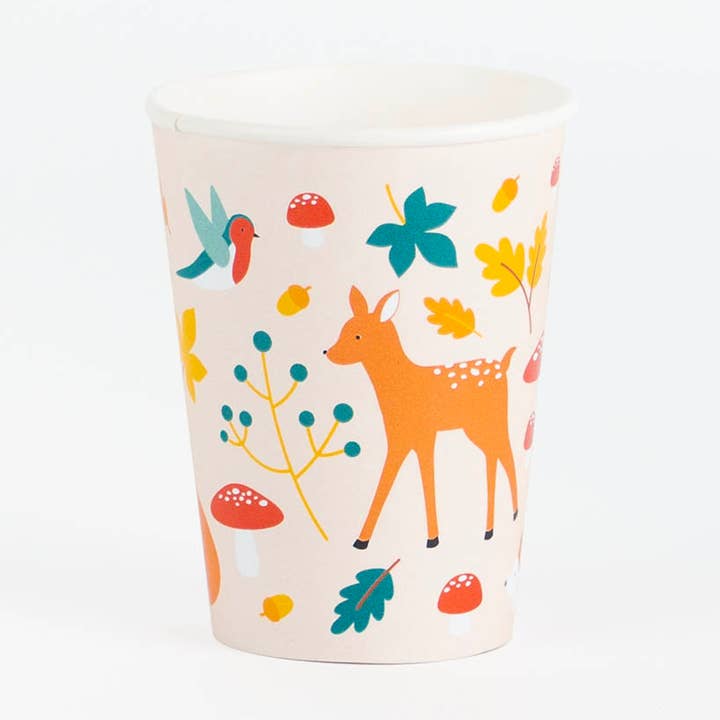 8 PAPER CUPS - WOODLAND ANIMALS for wholesale by My Little Day