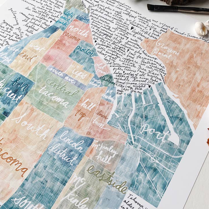 Turn-of-the-Centuries - Wholesale Art Print - TACOMA Neighborhoods Map ART PRINT5