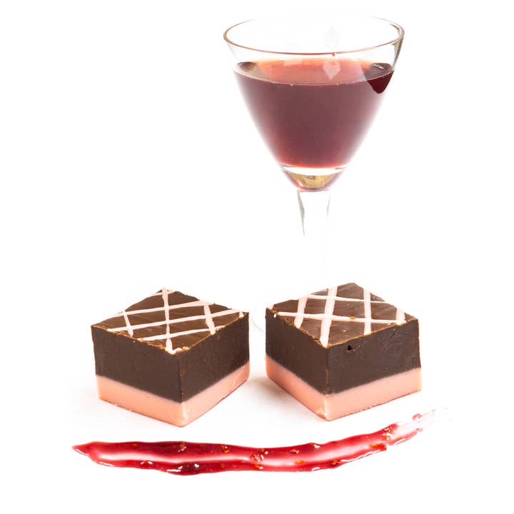 Raspberry Cabernet 1/2 lb. Fudge Bar for wholesale by Valley Fudge & Candy