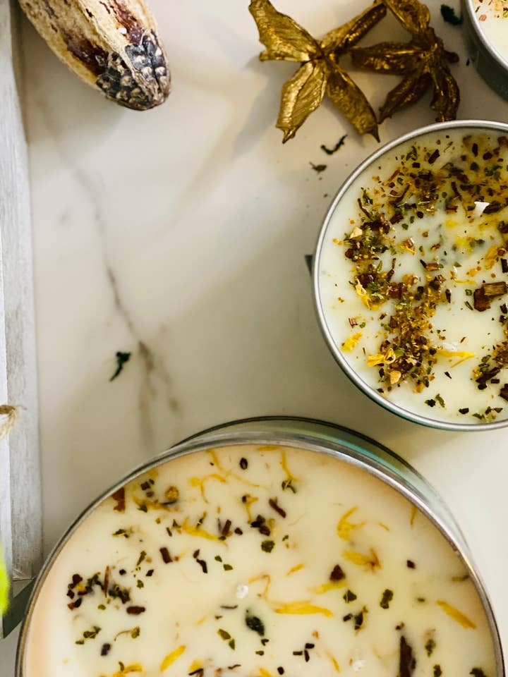 Candela di cera di soia DAWN menta piperita ed eucalipto per la vendita all'ingrosso da parte di Black Mom Diary