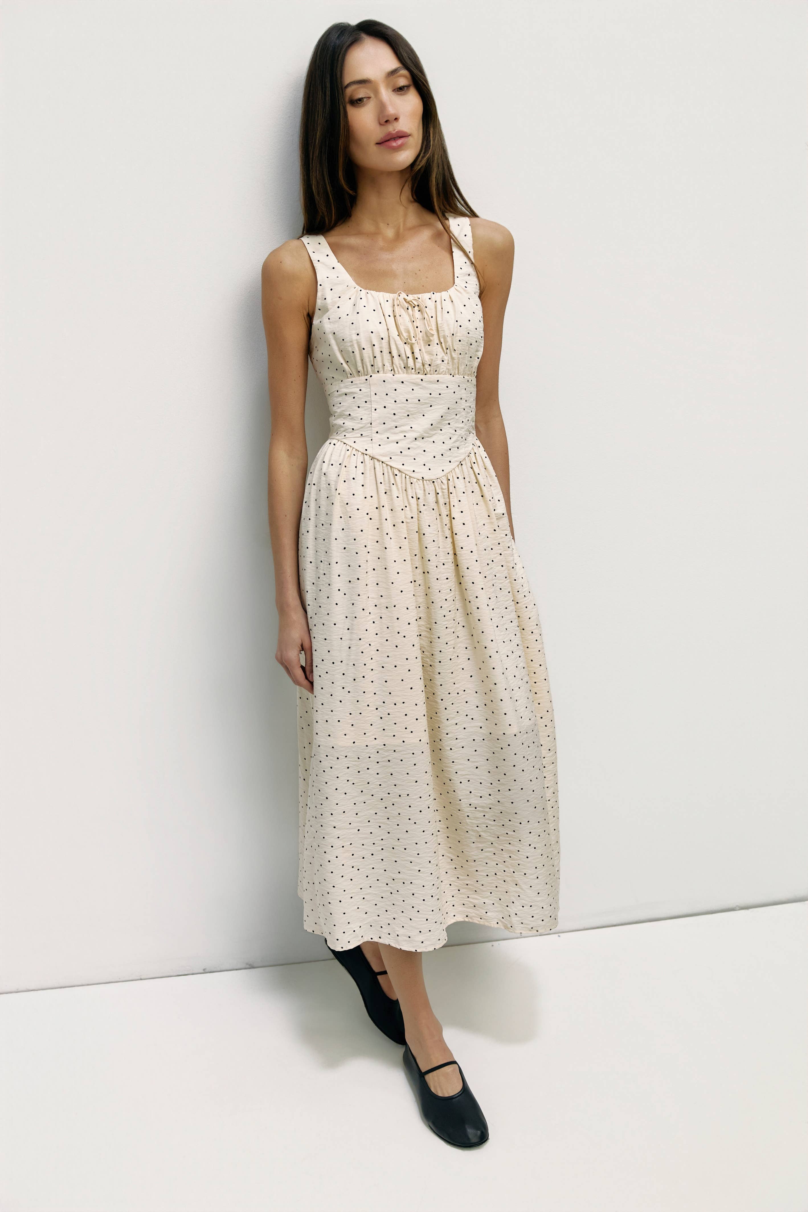 All Row - Wholesale Dress - Women's - The Melinda Dress | Polka Dot Milkmaid Dress3