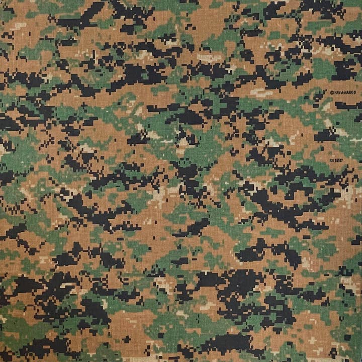 Bandanna - 22" MADE IN USA - Digital Woodland - Camouflage for wholesale by The Bandanna Company