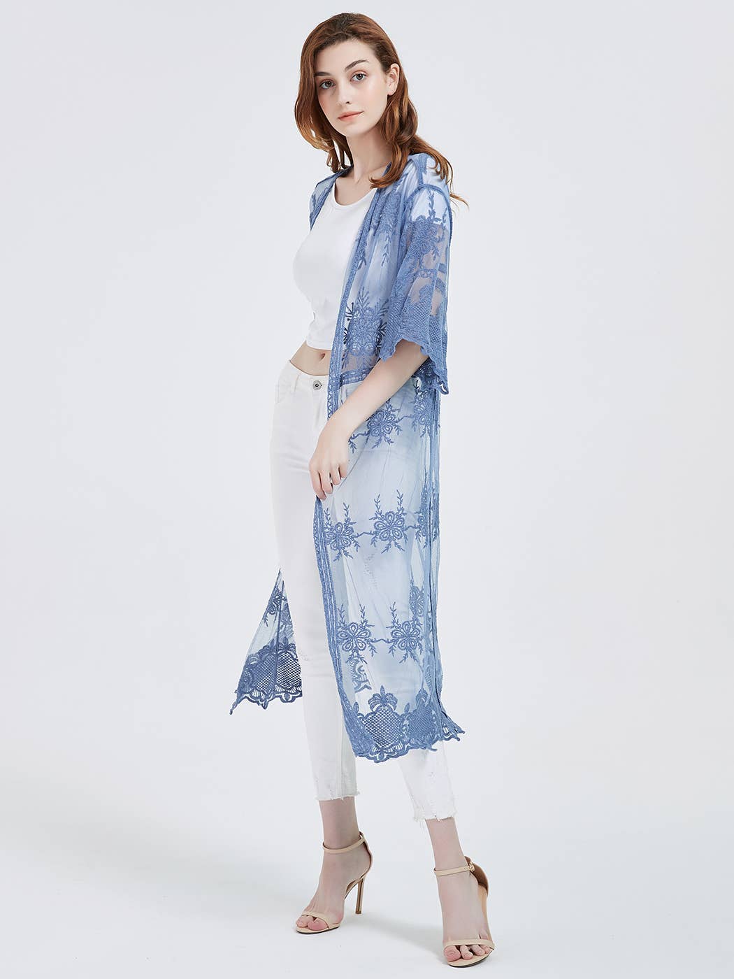 Anna Kaci Wholesale - Wholesale Kimono - Women's - Long Floral Lace Embroidered Kimono42