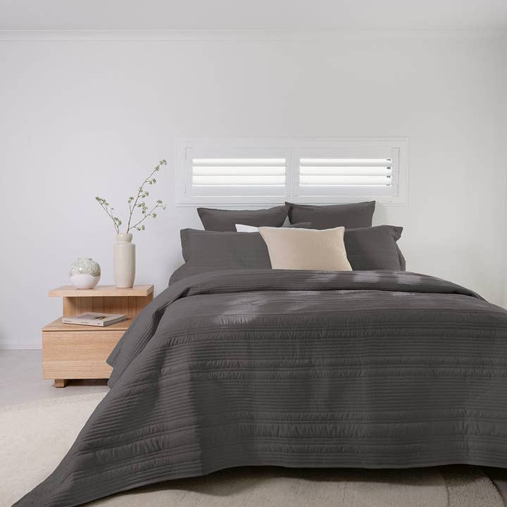 Flinders Embossed Coverlet Set - Charcoal and other Purchase Wholesale rat bedding. Free Returns & Net 60 Terms on Faire trending on Faire.