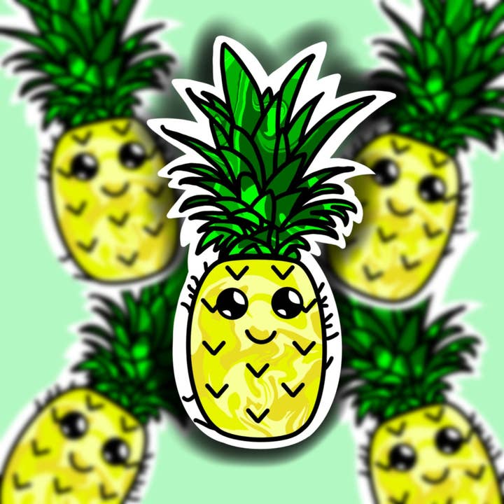 Pineapple Sticker, Tie Dye/Swirl (Regular or Mini) -WATERPROOF, Laptop Sticker, Cute Sticker, Car Sticker, Weatherproof Sticker for wholesale by Buzz Tie Dye Creations