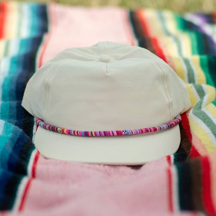 Wild Bills Blanks - Wholesale Flat Brim Cap - Unisex - RIVER | Ivory w/ Fiesta Rope1