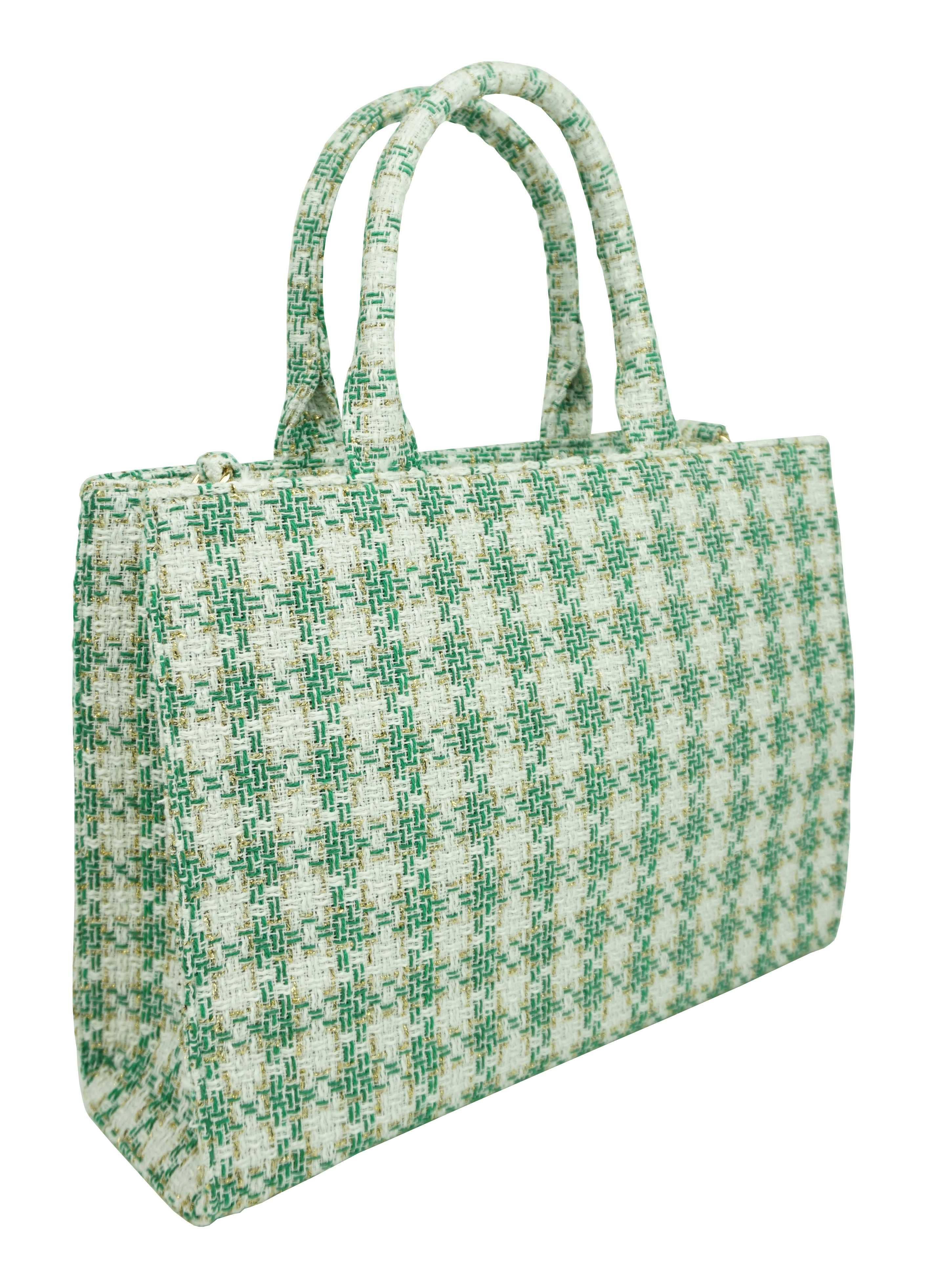 Anais - Venta al por mayor Bolsa de asa- Mujer - Bolso tote con estampado de tweed 36233-15