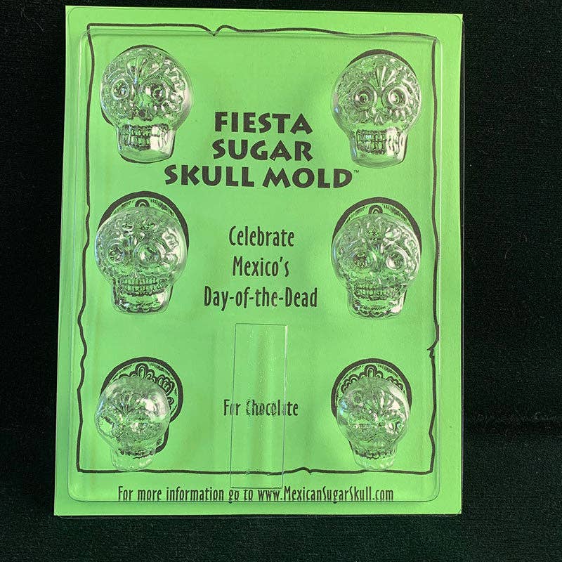 Mexican Sugar Skull - Wholesale Chocolate/Candy Mold - Classic Fiesta Sugar Skull Mold - 6 molds0