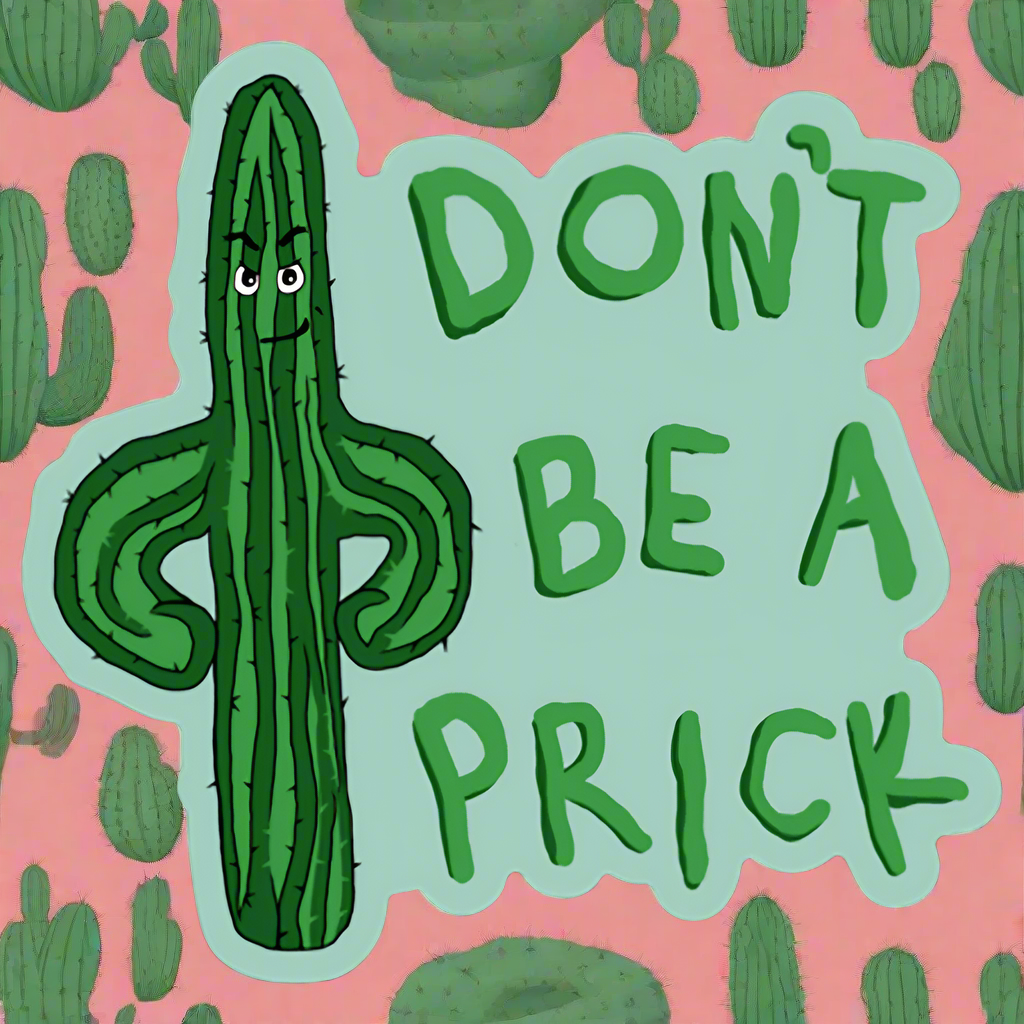 EARTHWILD - Wholesale Sticker - Don't Be a Prick Cactus Sticker1