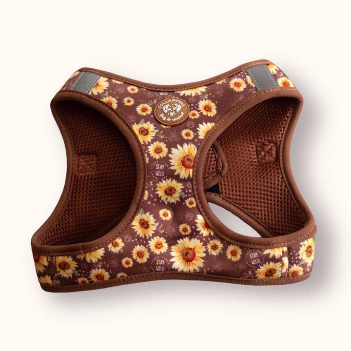 Arnés para perros escalonable Tiny Trails: Los girasoles en mi mente para venta al por mayor de Collarfull