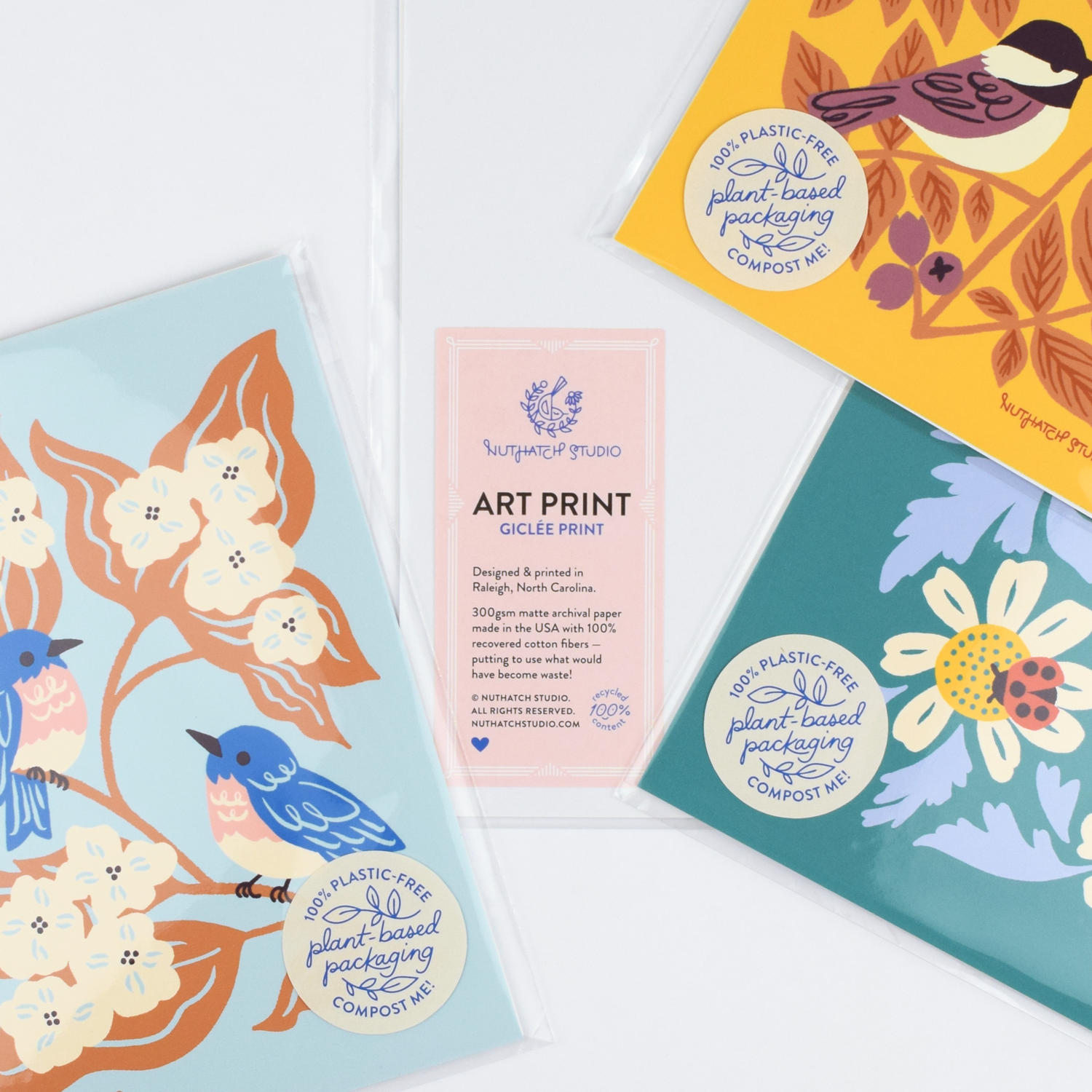 Nuthatch Studio - Wholesale Art Print - Hummingbird & Lavender Giclée Art Print: Bird & Floral Decor3