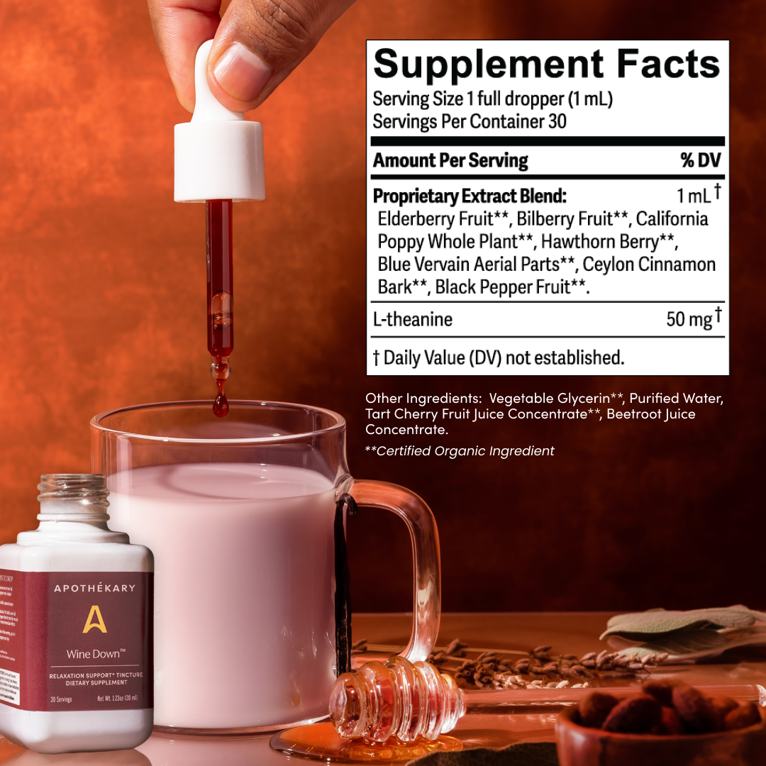 Apothékary - Vendita all'ingrosso Tinture - Gocce erboristiche rilassanti & per il sonno Wine Down™ (formato grande)5