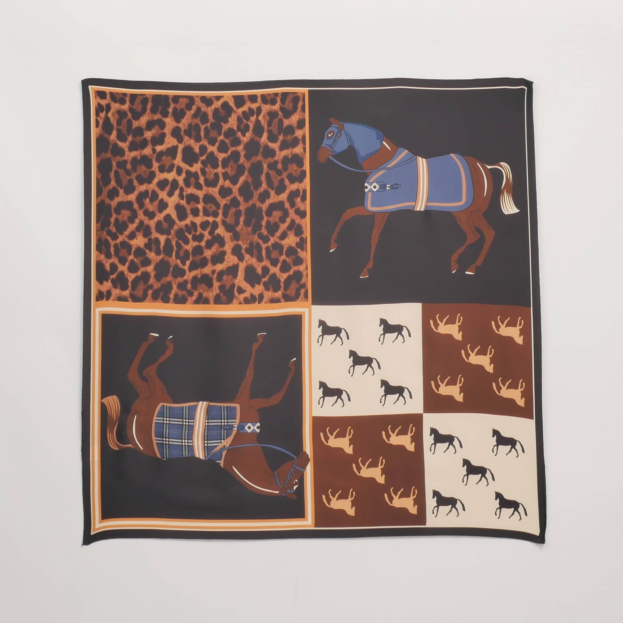 Cecile Wang - Wholesale Scarf - Women's - Equestrian print scarf KD8824VS-34