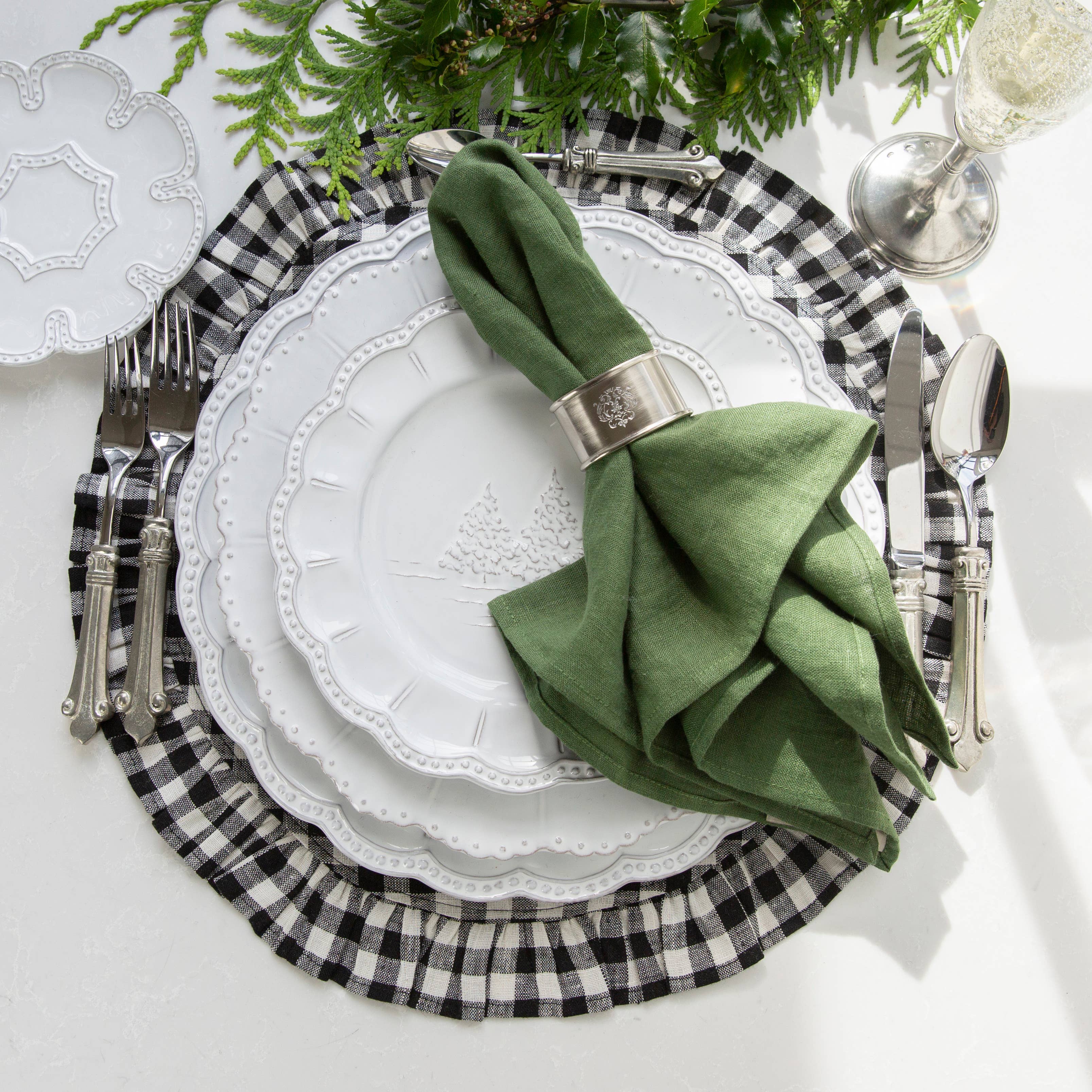 Arte Italica & Crown Linen Designs - Wholesale Dinner & Cloth Napkin - Hemstitch Large Napkin9