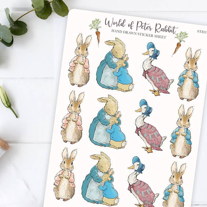 Mouse and Pen Illustration ApS - Wholesale Sticker - World of Peter Rabbit - Sticker sheet