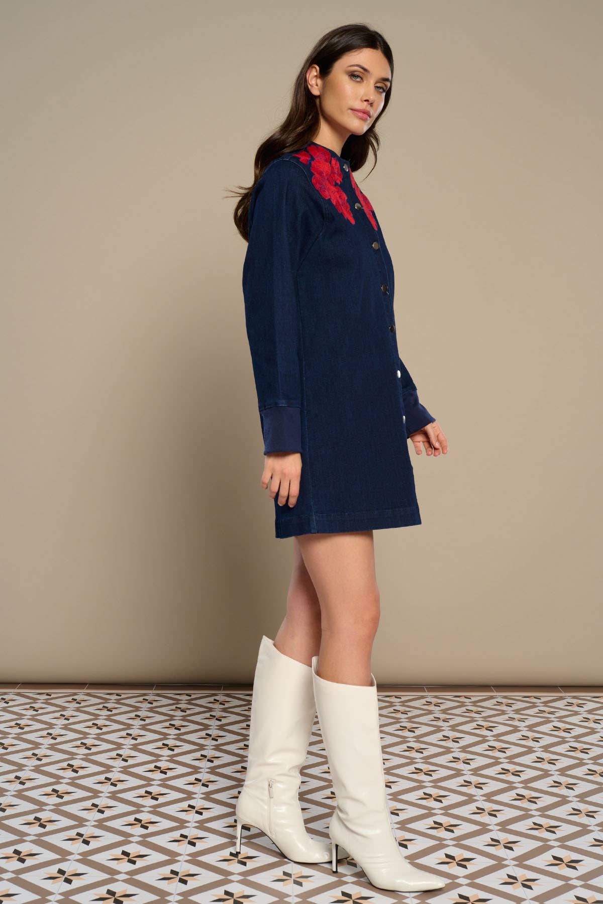 navy blue MARENA DRESS for wholesale on Faire3