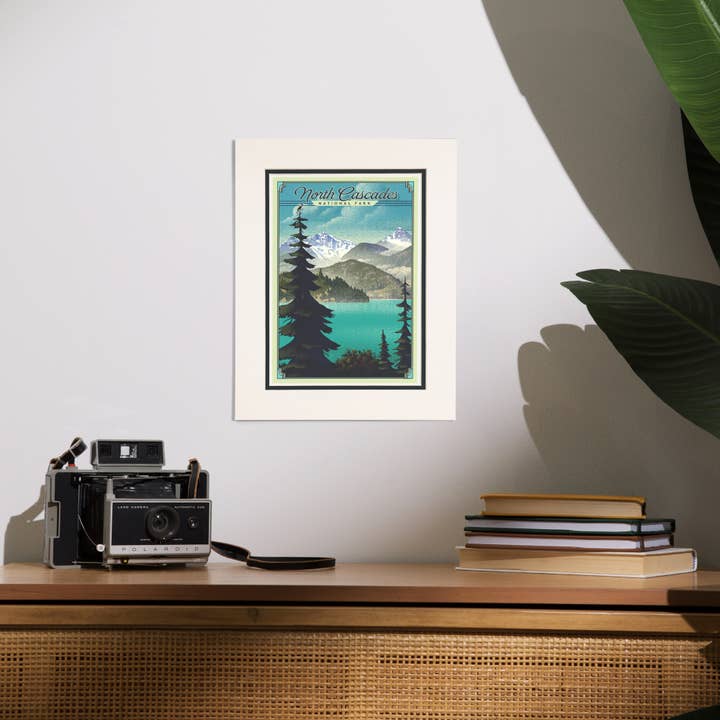 Lantern Press - Wholesale Art Print - MATTED PRINTS North Cascades National Park Lithograph2