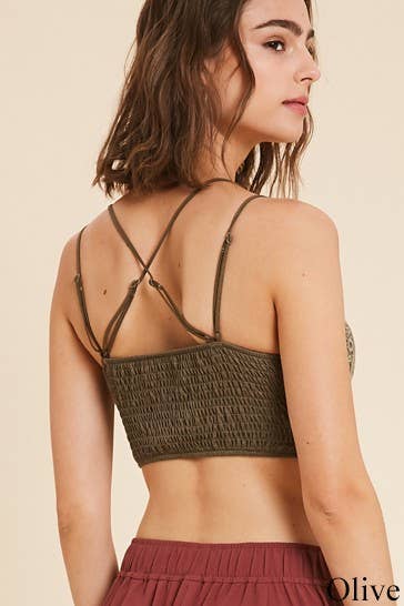 Wishlist Apparel - Wholesale Bralette - Dames - GEHAAKTE KANTEN BRALETTE MET GESCHULPTE BLOEMEN/WL18-19715