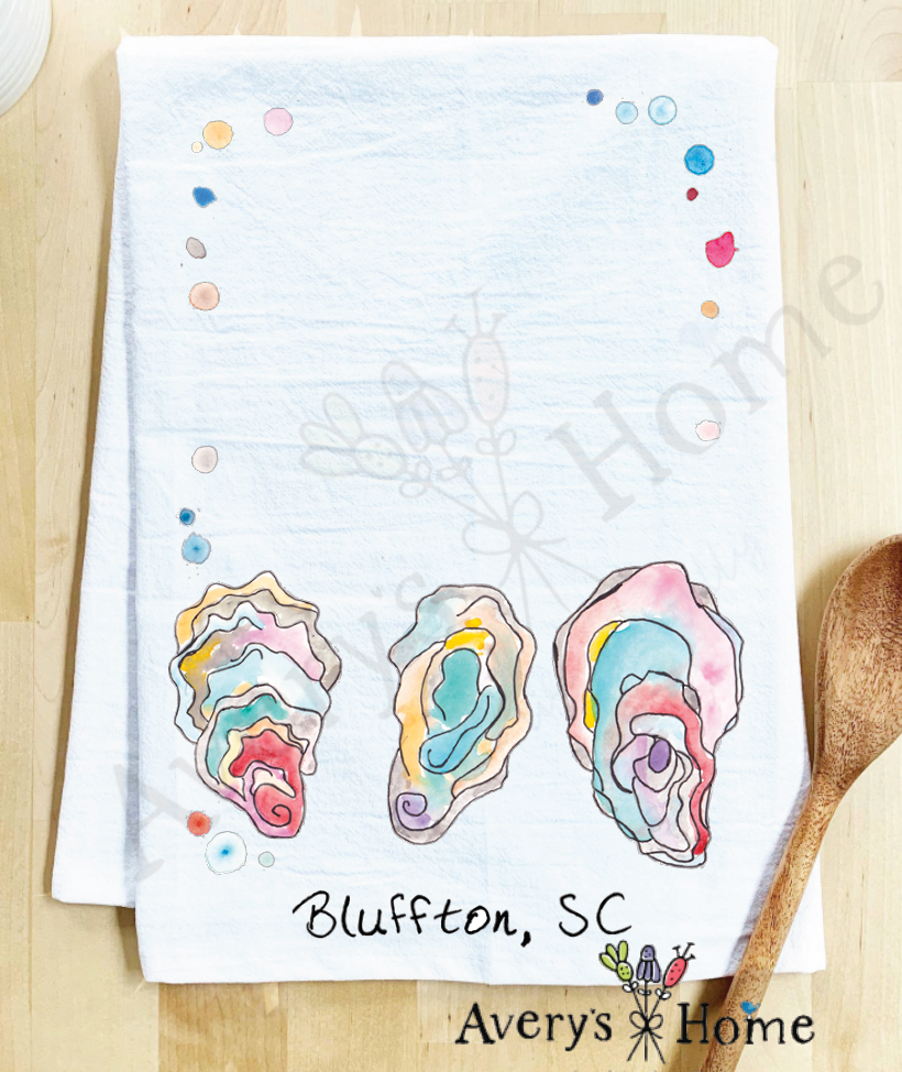 Avery's Home - Vente Torchons - Torchon Personnalisable Souvenir Océan Coquilles d'Huître5