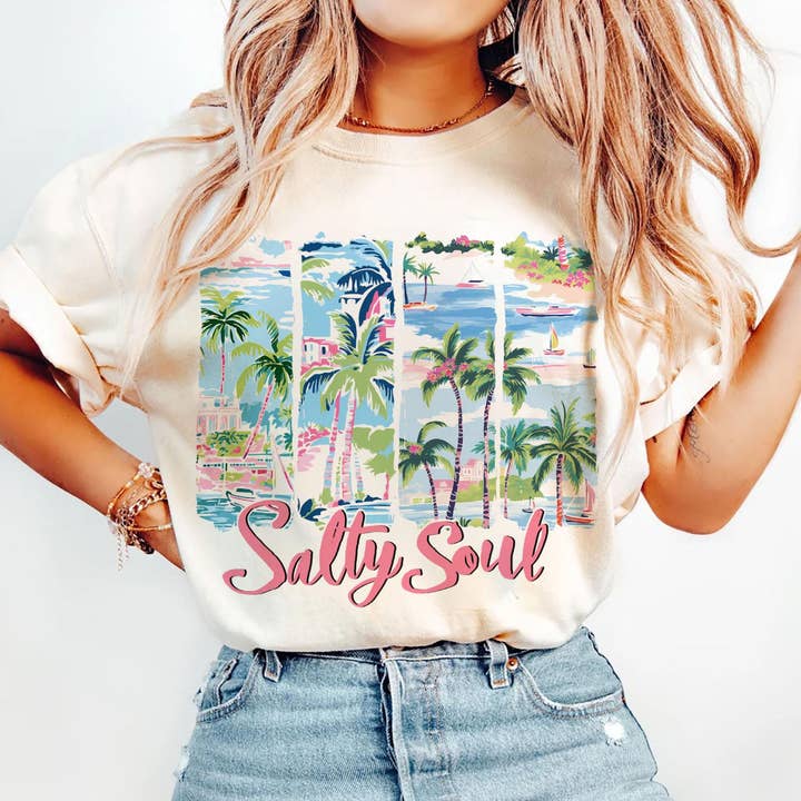 Blazing Oaks Clothing Company - Wholesale T-Shirt (Graphic) - Women's - Salty Soul Lily Short Sleeve Shirt
