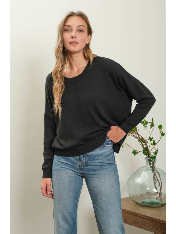 The Workshop Studio - Wholesale Knit Top - Women's - EXTENDED SHOULDER SWEATER