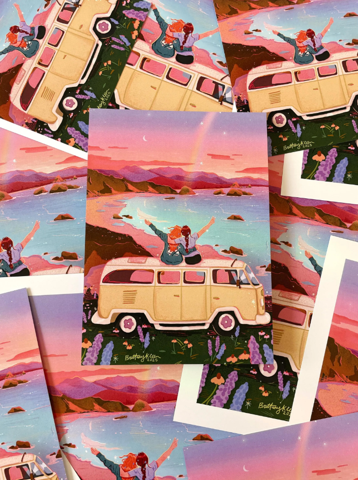 Brittany Keller Art - Wholesale Art Print - Van Life Print1