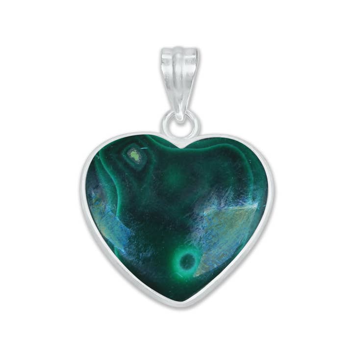 Handmade Jewels – Großhandel Individueller Charm/Anhänger – Malachit-Herzanhänger - Handgefertigt, Versilbert, Einfache Arbeiten, Großhandel Kristallschmuck3