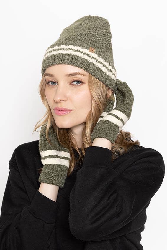 Hana - Wholesale Gloves - Women's - Super Soft Striped Knit Touch Gloves9