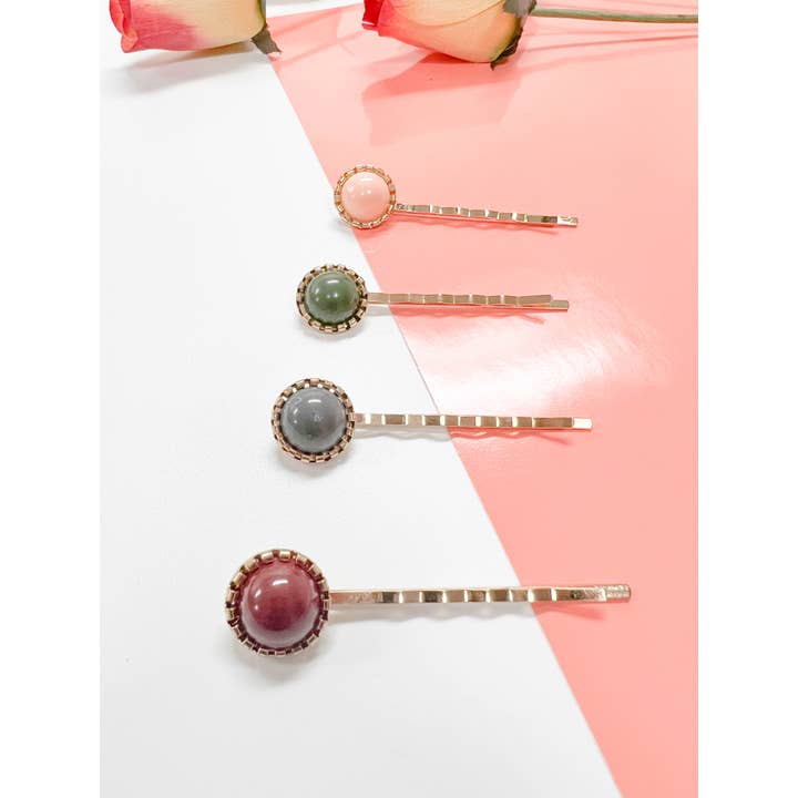 High Quality Floral metal hair pin bobby pin |Colorful Pearl for wholesale by littletwinkleco