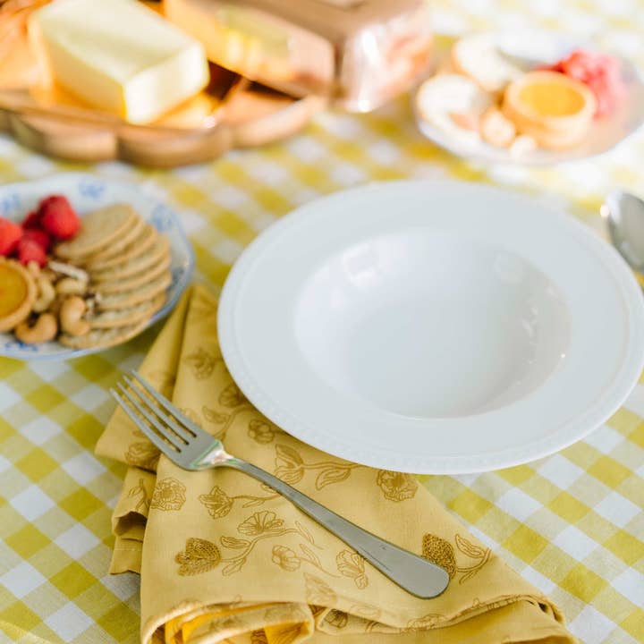 Galley and Fen - Wholesale Tea Towel - Yellow Poppy Embroidered Tea Towel1