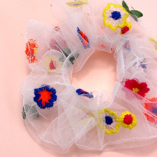 JOSSLYN by wall to wall - Wholesale Scrunchie - Dames - SCRUNCHIES MET BORDUURWERK MET BLOEMEN | 40S7211