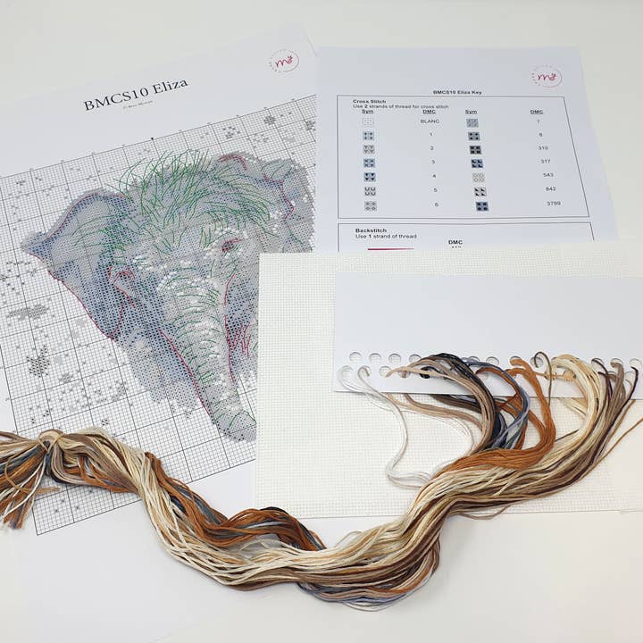 Creative World of Crafts - Wholesale Embroidery/Cross Stitch Supplies - Bree Merryn - Eliza The Elephant Cross Stitch Kit1