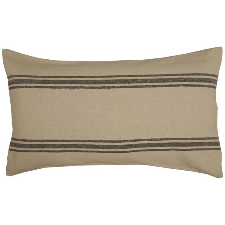 VHC Brands - Wholesale Bedding Pillowcase/Sham - Mill House Stripe Black King Sham 37Lx21W