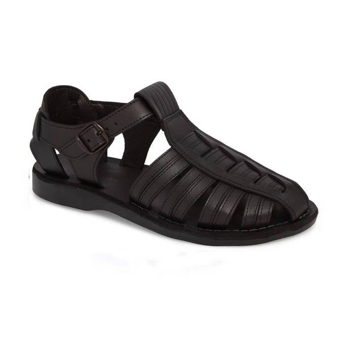 Barak - Leather Closed Toe Sandal | Black for wholesale by Jerusalem Sandals