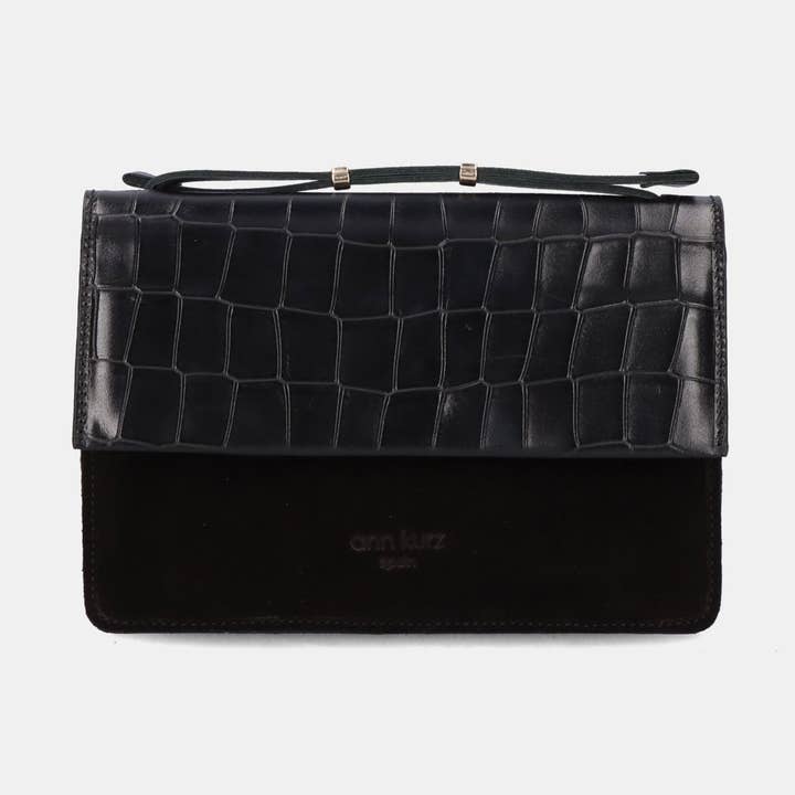 Phone Bag Medium - Mix Croco Black for wholesale by Ann Kurz