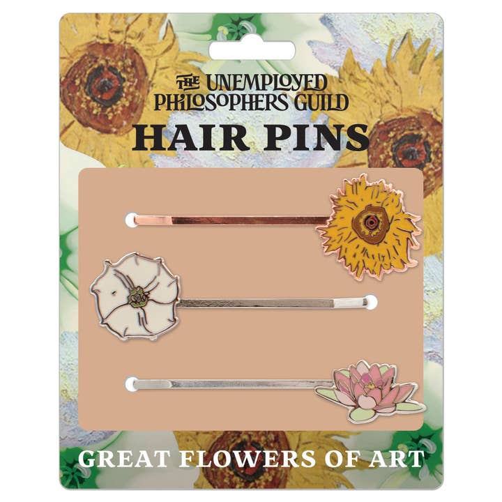 Unemployed Philosophers Guild - Wholesale Hair Pin - Great Flowers of Art Hair Pins