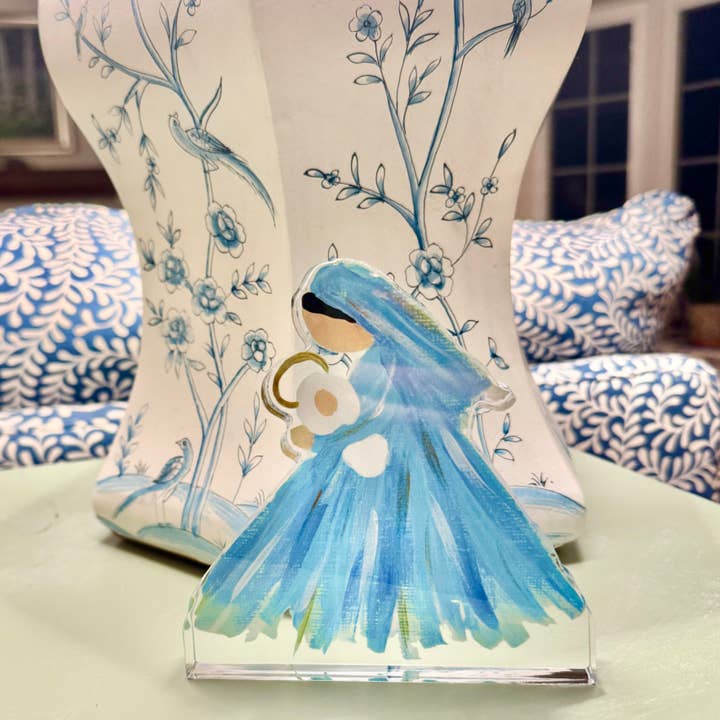 Lemondaisy Design - Wholesale Decorative Tabletop Object - Acrylic Block Madonna and Child Art2