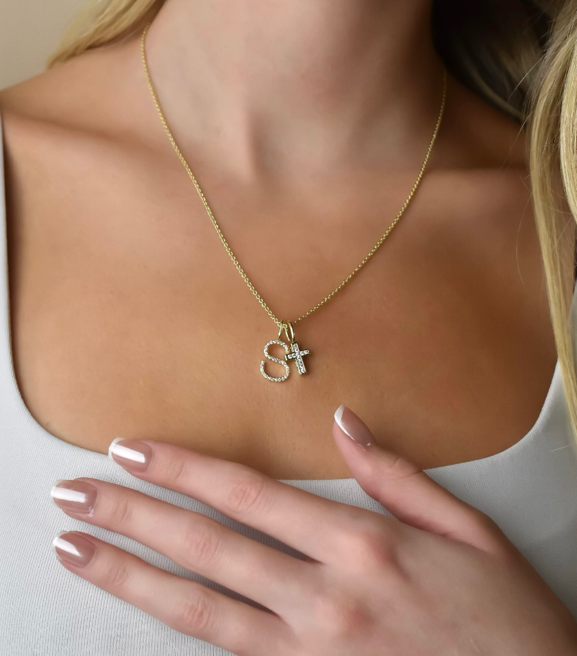 The Sis Kiss - Wholesale Link & Chain Necklace - Skinny Cable Chain Necklace | Threader Charm Necklace 1