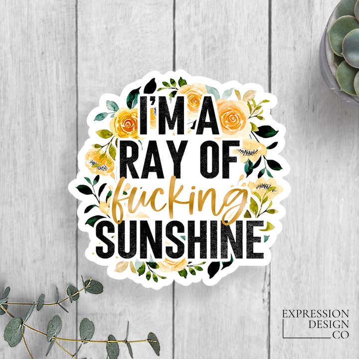 Expression Design Co - Wholesale Sticker - I'm A Ray Of F***ing Sunshine Vinyl Sticker0