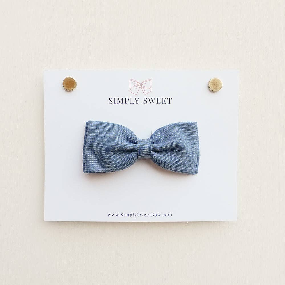 Simply Sweet Bow - Wholesale Bow Tie - Kids - Chambray - Bow Tie