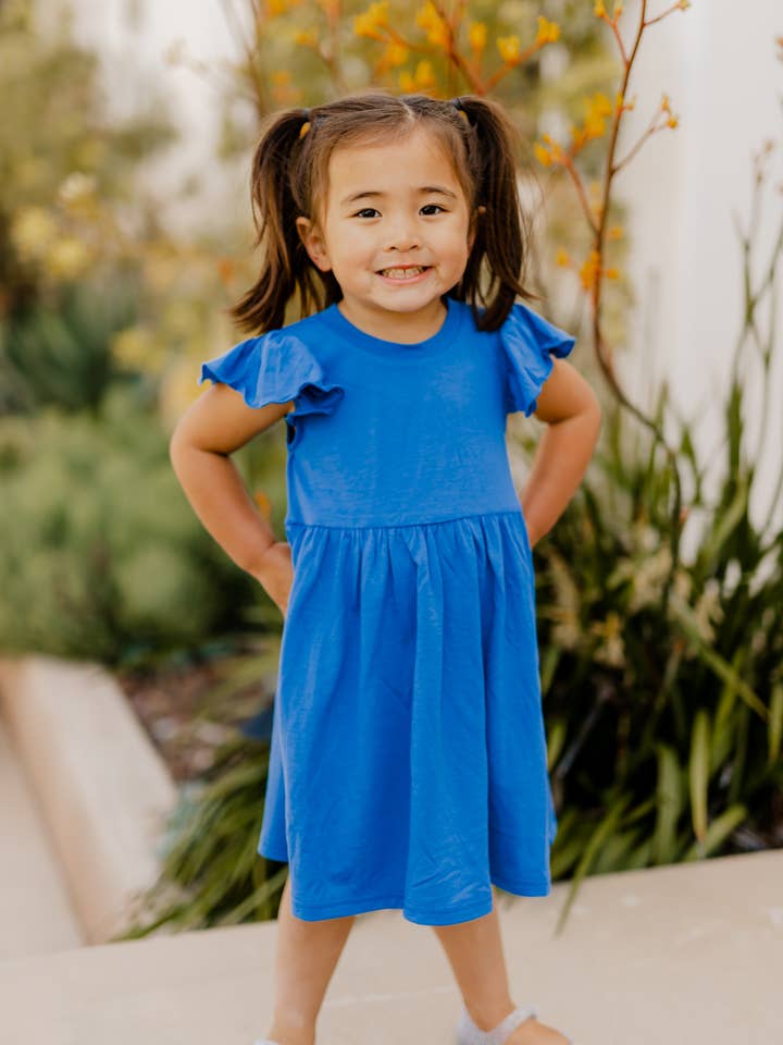 Tickled Teal - Wholesale Dress - Kids - Ruffle Sleeve Little Girls Dress4