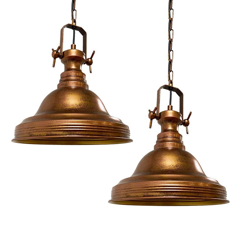 REMOVED BRAND – wholesale Chandelier/hanging light – Ulmete Industrial Set x2 Pendant Light, Metal, E26, 11.8"0