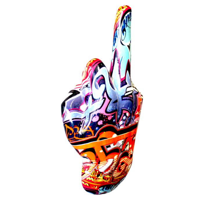 Interior Illusions Plus - Wholesale Wall Accent - Street Art Middle Finger hand Wall Mount - 9" tall