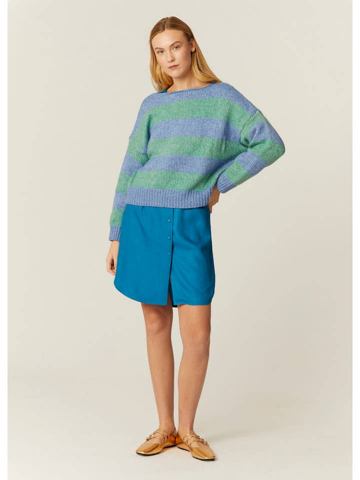 Pepaloves - Wholesale Knit Sweater - Women's - JERSEY RAYAS AZUL Y VERDE3
