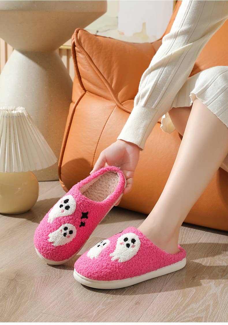 Comely Fashion – wholesale Slippers – Women's – Cute Ghost Plush Halloween Home Slippers  5