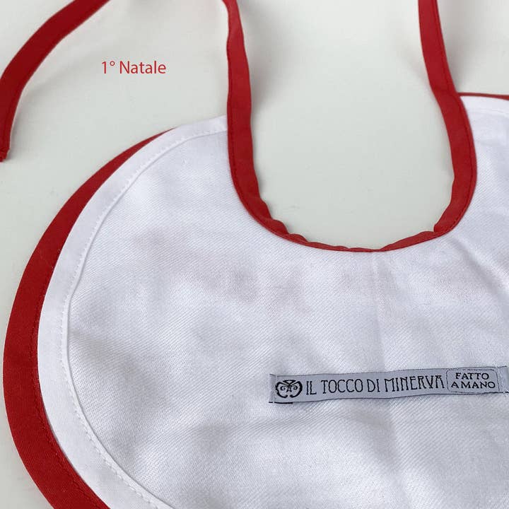 Christmas bib my first Christmas Santa Claus - Handmade for wholesale by Il Tocco di Minerva